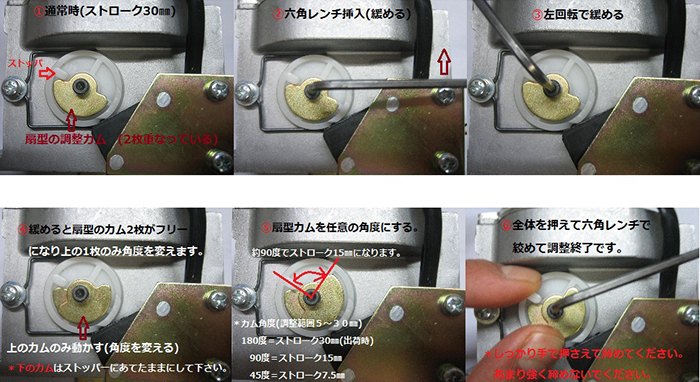 ストローク調整方法