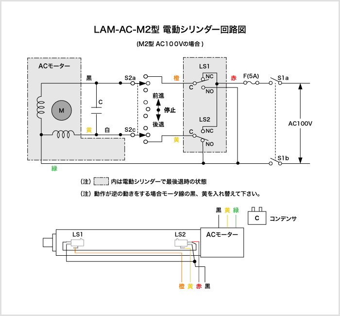 LAM-AC-M2型電動シリンダー回路図