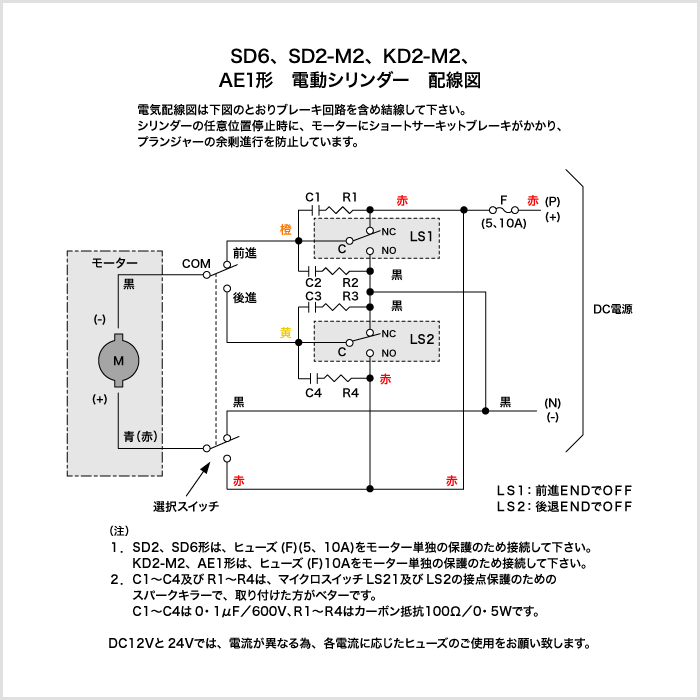 AE1形 電動シリンダー配線図